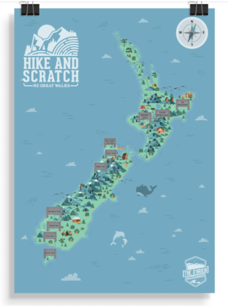 Hike & Scratch A3 Poster