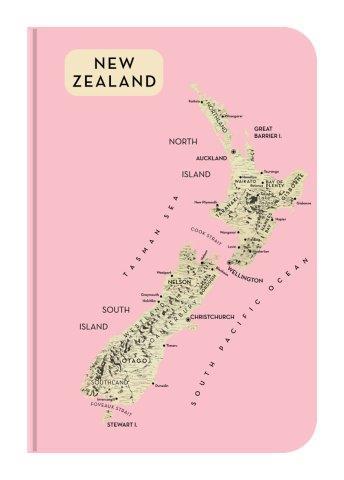 NZ Map Notebook - Rose Pink