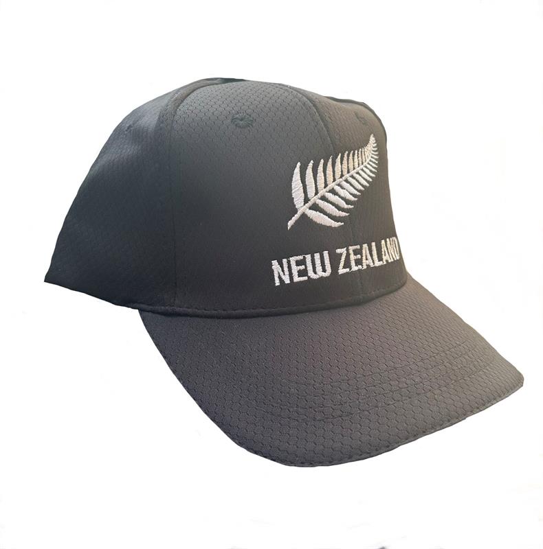 Fern/ New Zealand Cap - Black (Mangu)