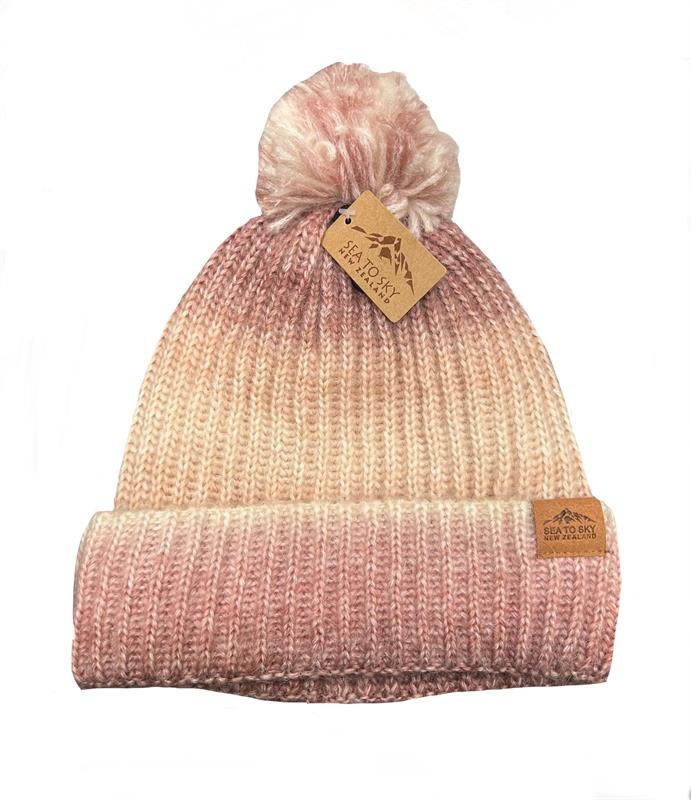 Pompom Beanie - Paramu/Kirimi (Plum/Cream)