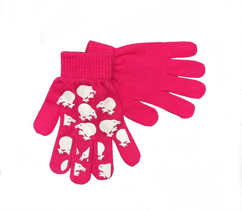 Glow in the Dark Kids Gloves - Pink