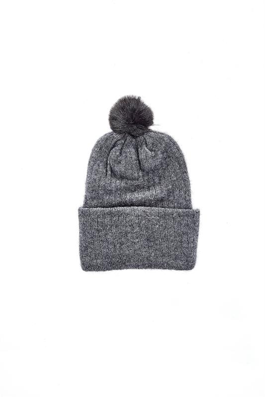 Childrens Possum Pompom Beanie - Riverstone